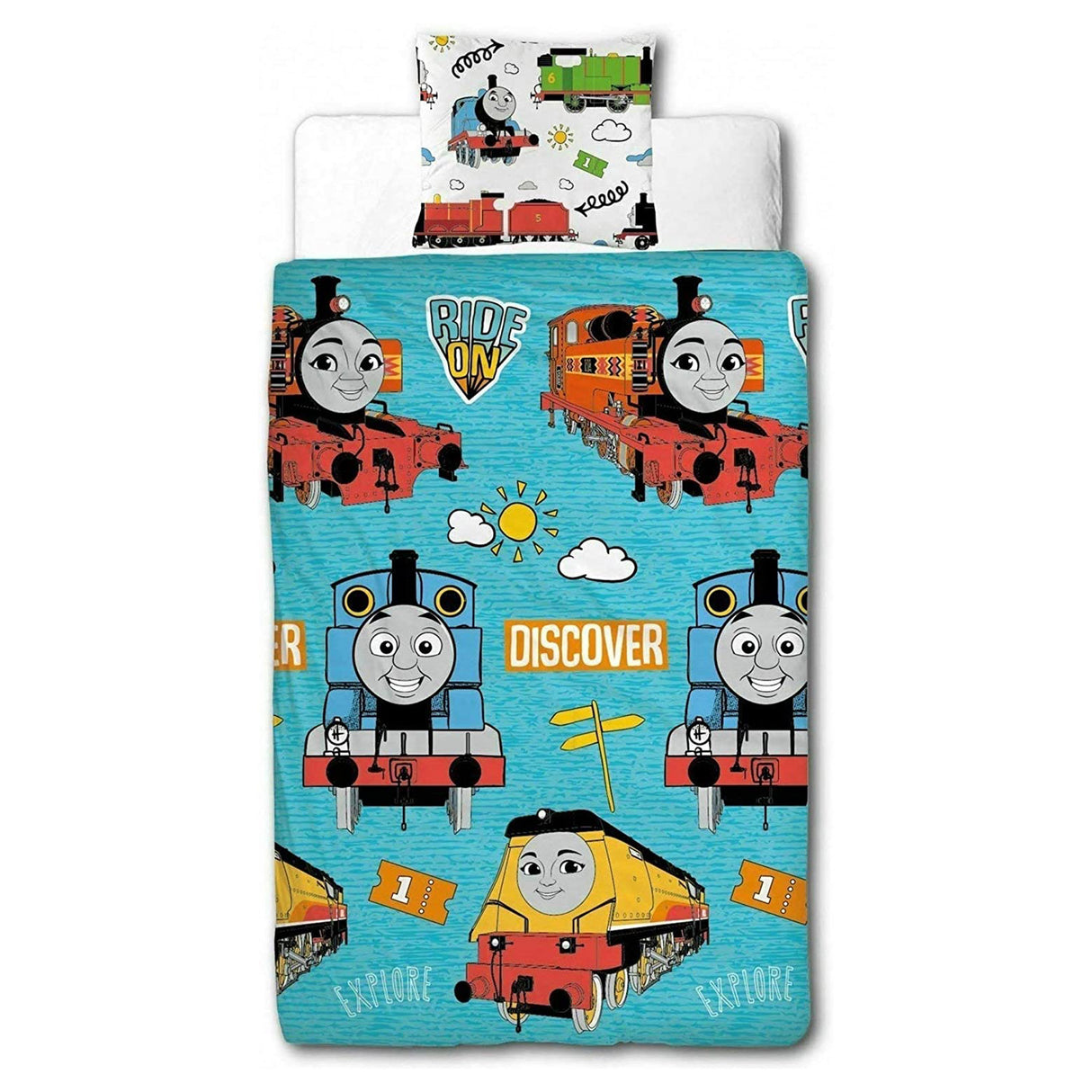 Thomas & Friends 'Ride On' Reversible Single Duvet & Pillowcase Set