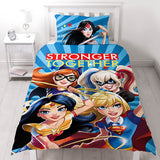 DC Super Hero Girls 'Super' Reversible Single Duvet & Pillowcase Set