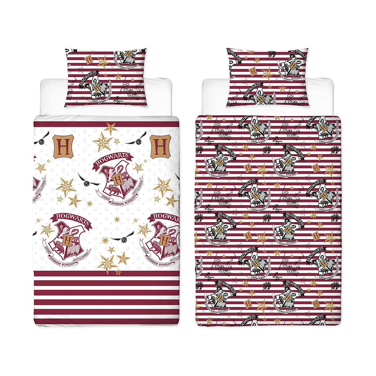 Harry Potter 'Hogwarts' Reversible Single Duvet & Pillowcase Set