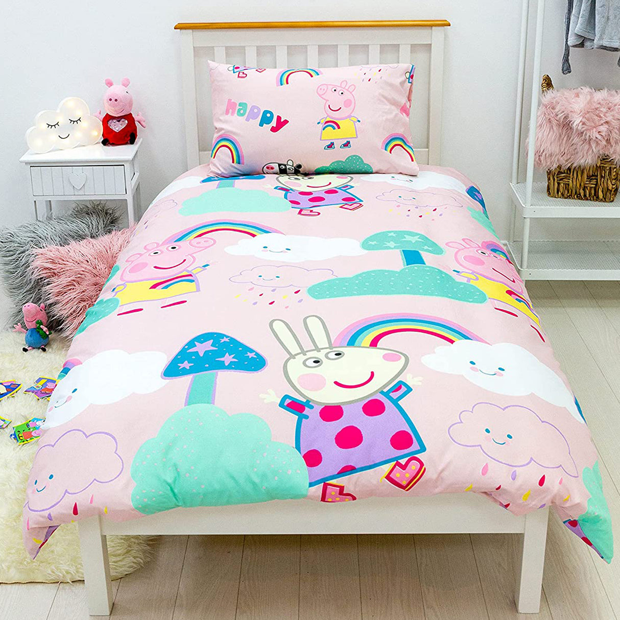 Peppa Pig 'Storm' Reversible Single Duvet & Pillowcase Set