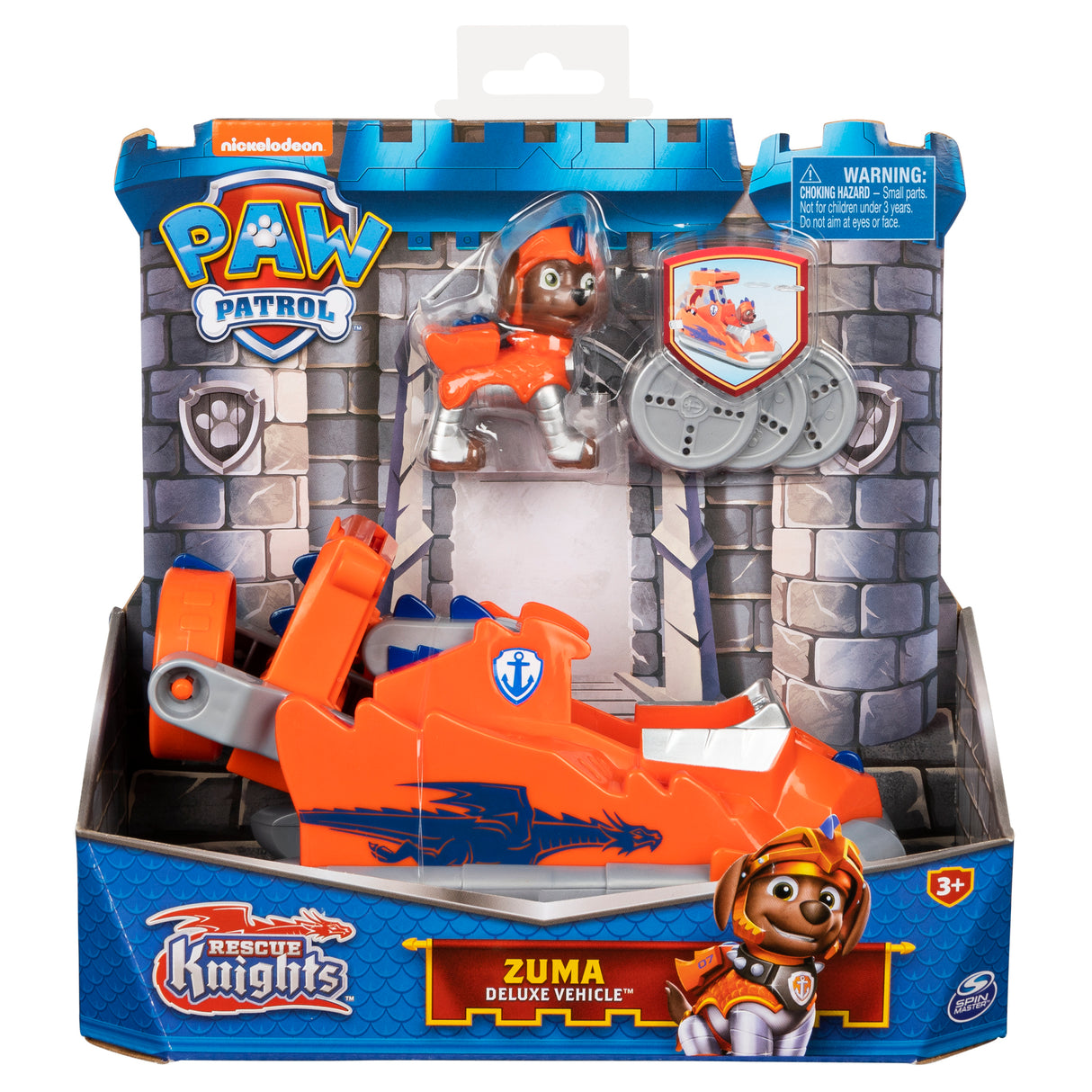 PAW Patrol Rescue Knights Zuma Transforming Car with Pup Figure Playset