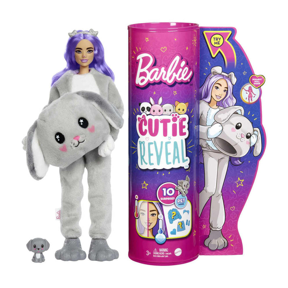 Barbie Cutie Reveal Doll with Puppy Plush Costume & 10 Surprises