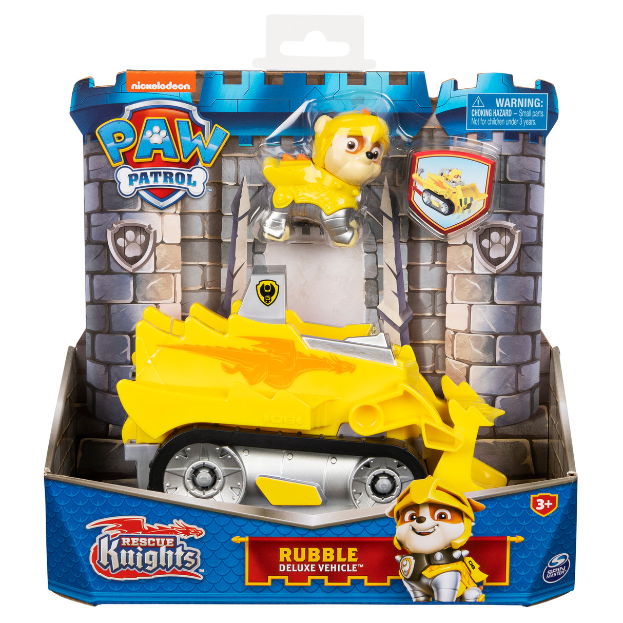 PAW Patrol Rescue Knights Rubble Transforming Car with Pup Figure Playset