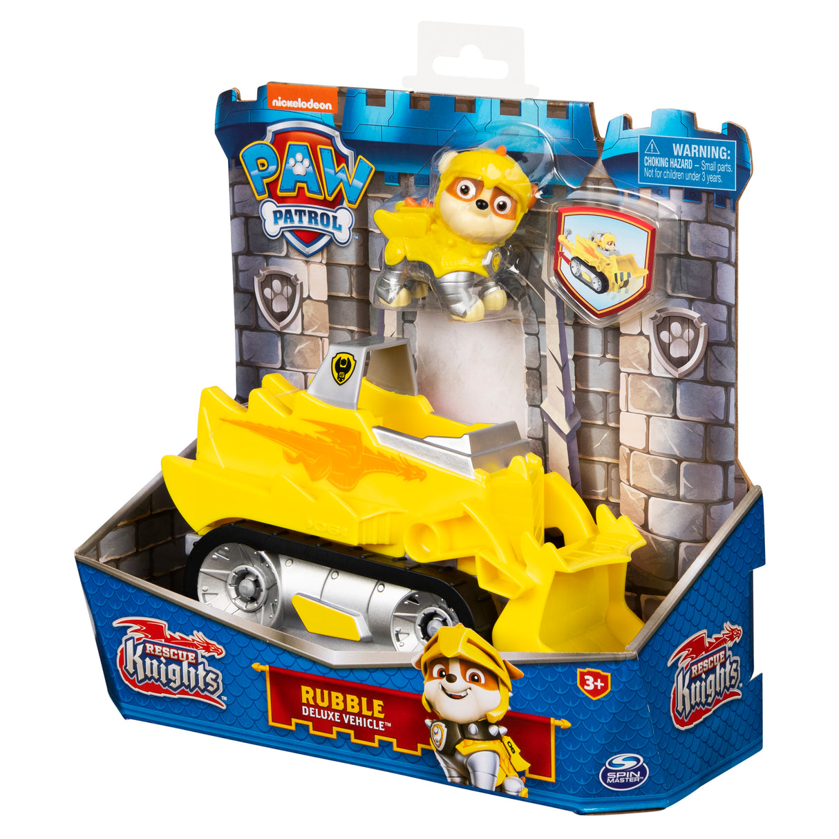 PAW Patrol Rescue Knights Rubble Transforming Car with Pup Figure Playset