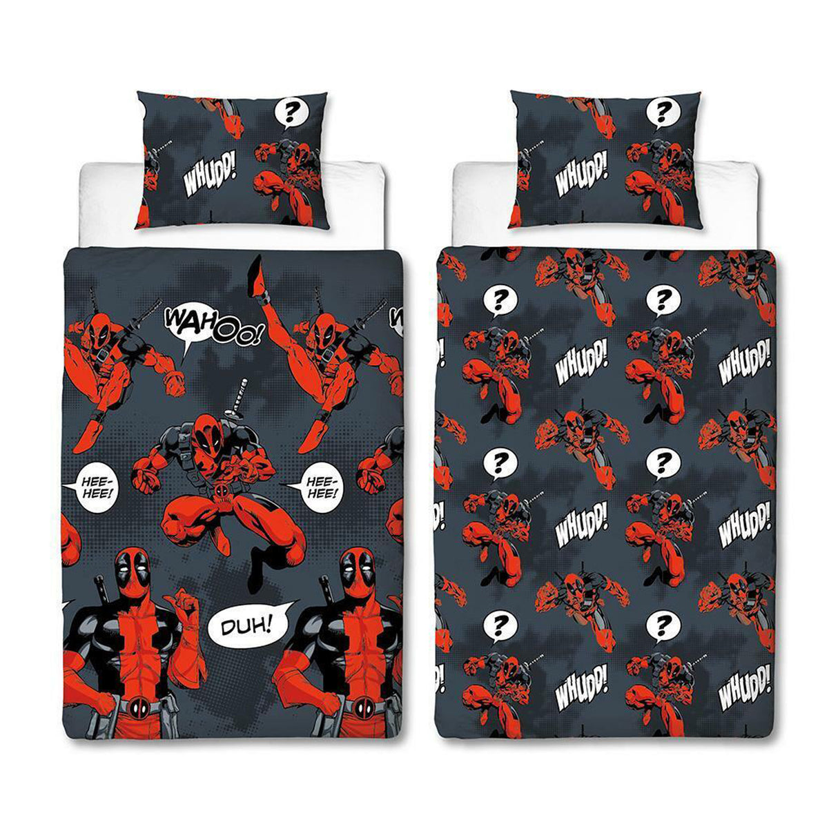 Marvel Deadpool 'Wahoo' Reversible Single Duvet & Pillowcase Set