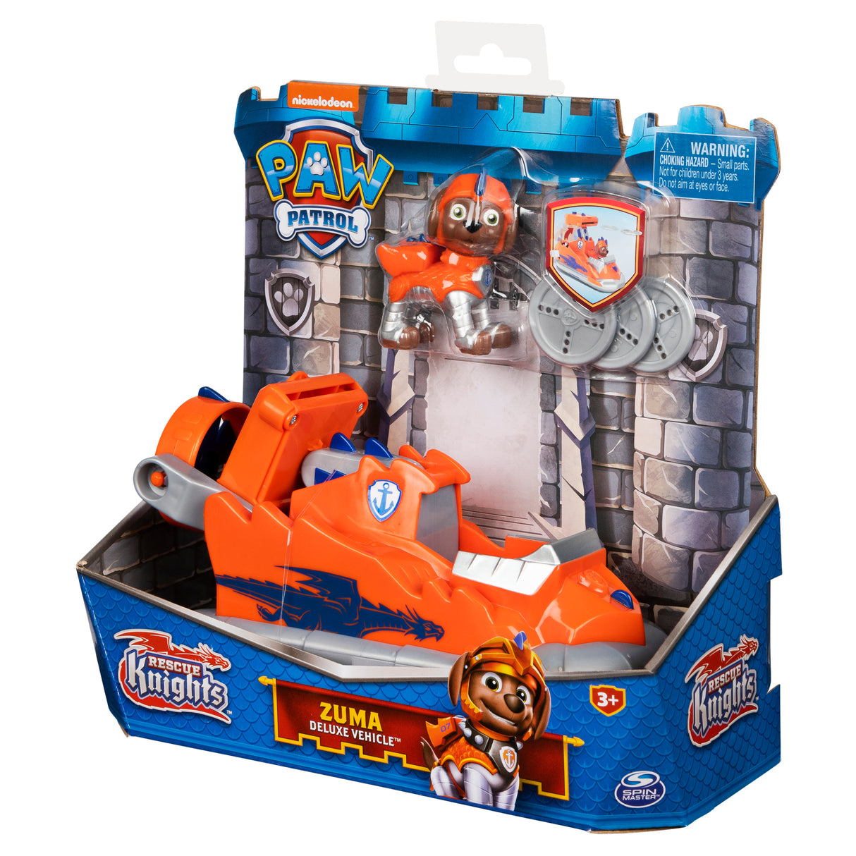 PAW Patrol Rescue Knights Zuma Transforming Car with Pup Figure Playset