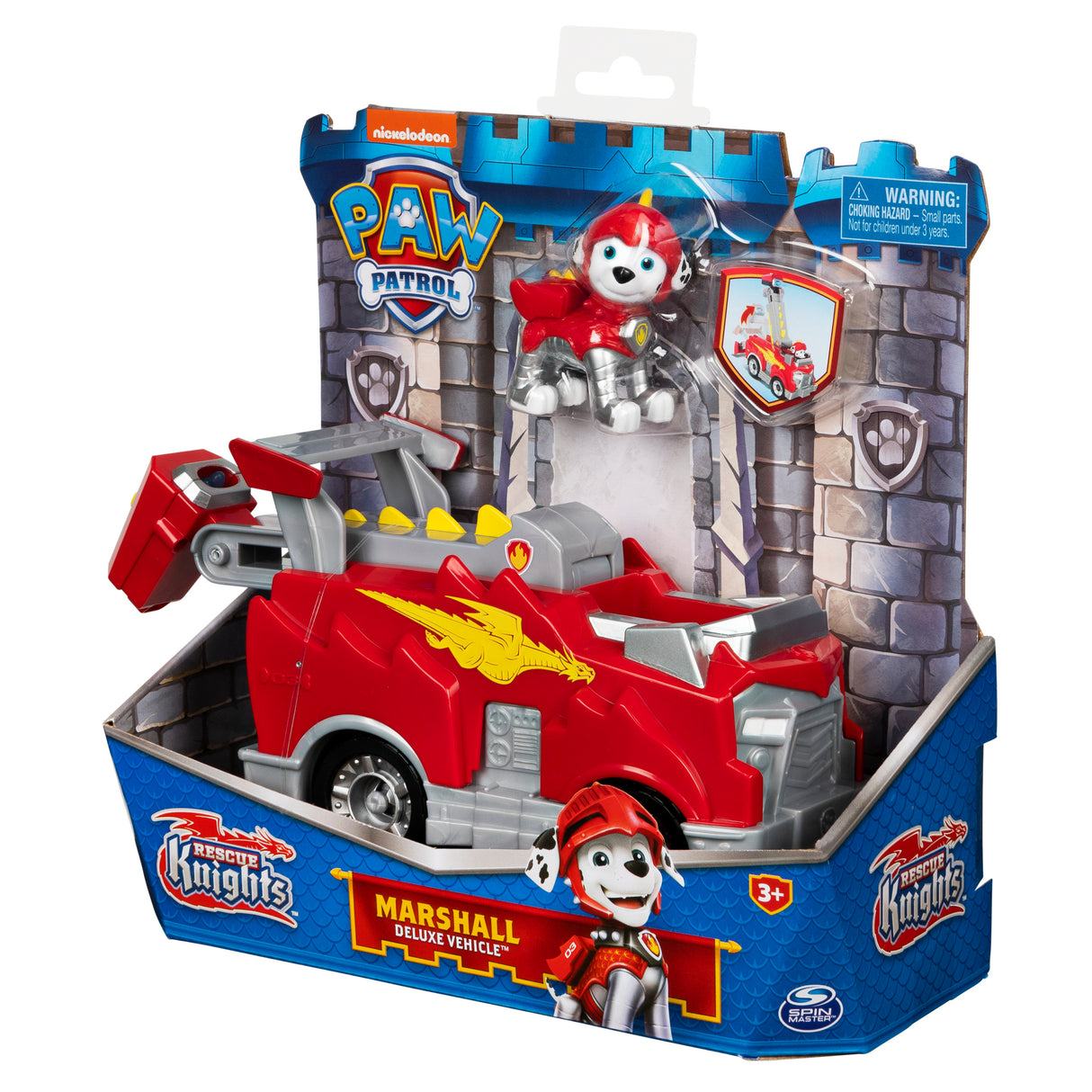 PAW Patrol Rescue Knights Marshall Transforming Car with Pup Figure Playset